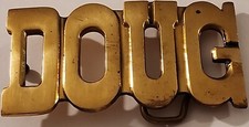 Name Retro Hippie Western Cowboy Brass 1970s Vintage Belt Buckle BOLD DOUG