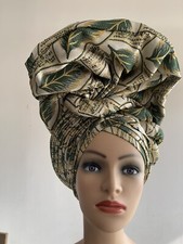 Auto Gele Aso-Oke African Headtie Auto Gele, Head Wrap Damask Design