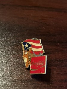 Vintage 1988 Seoul Olympics Coca Cola Hodori Tiger Puerto Rico Flag Lapel Pin