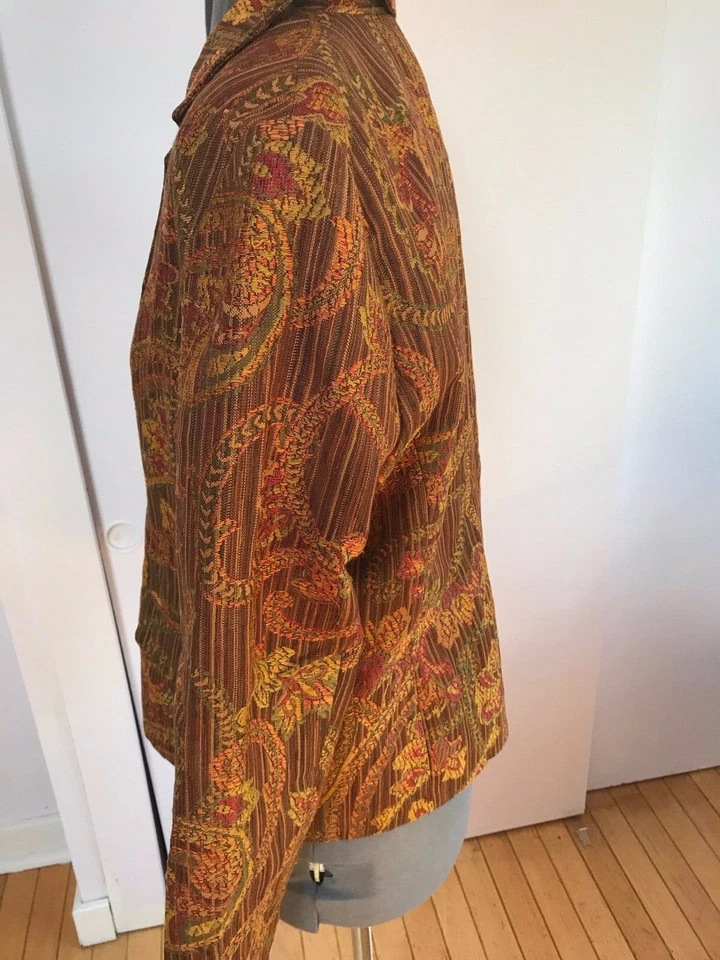 Chadwick's Mujer Tapiz Multicolor Estampado Floral Blazer Carrera Talla M Foto 3 de 4