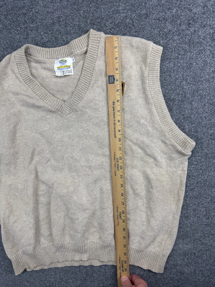 VNTG UPS United Parcel Service Uniform Sweater Vest Men's L Beige  USA Made - Image 4 of 4