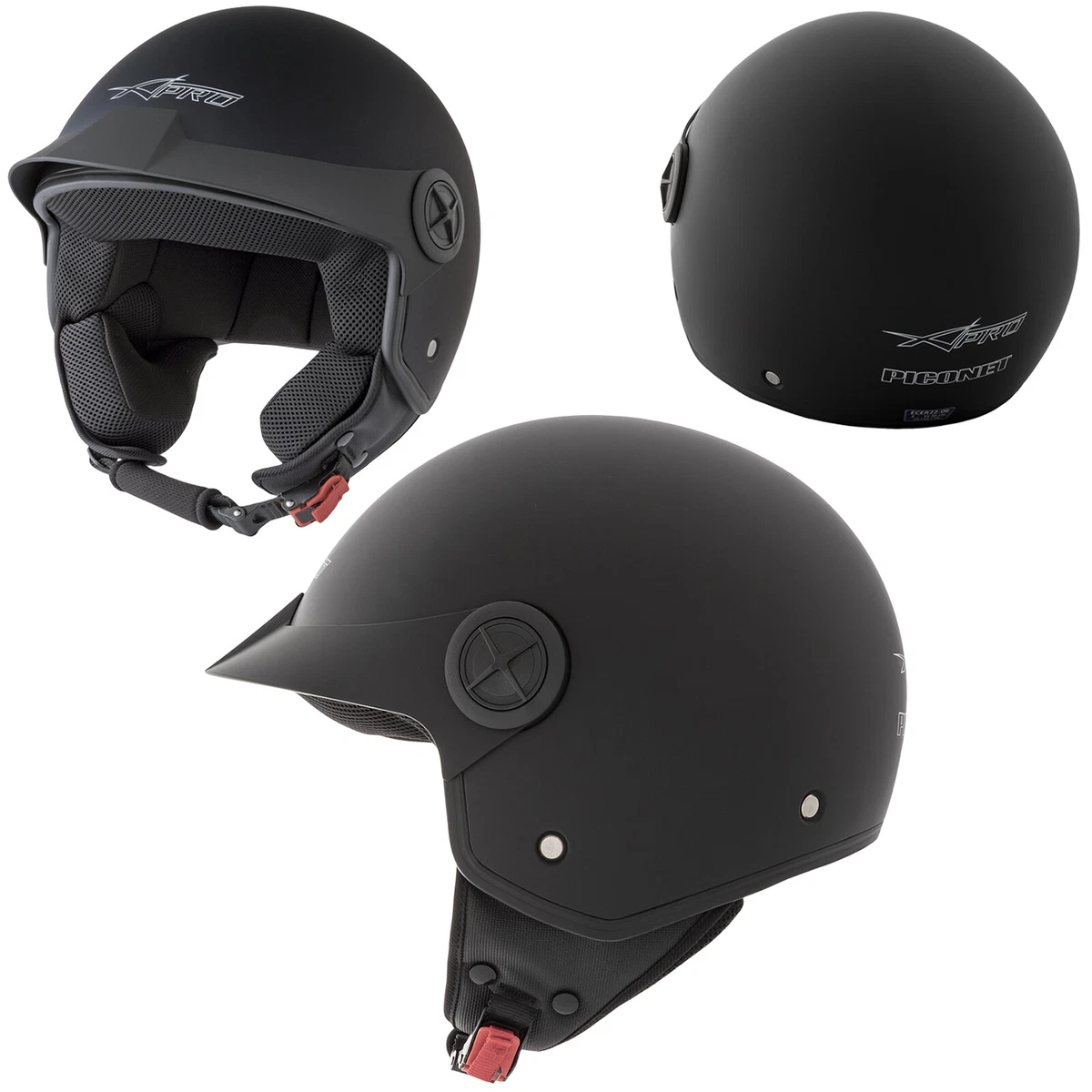 Casco da moto per adulti con fibbia a sgancio rapido per visiera parasole, casco jet per
