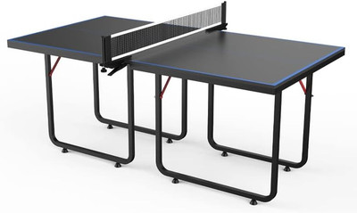 Mid Size Indoor Table Tennis Table with Quick Clamp Ping Pong Net and Post, Fold