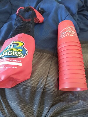 Red Stack Of Speed Stack Cups With Matching Red Case
