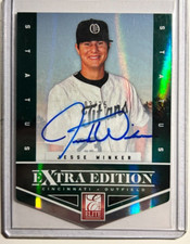 Jesse Winker AUTO~RC #/25 Elite Green Die-Cut 2012 Panini Rookie Autograph Mets