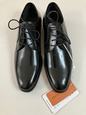 SAINT LAURENT YSL MONTAIGNE 25 DERBY schwarze Leder Oxford Damenschuhe EUR 40,5