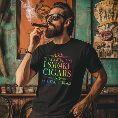 That's What I Do I Smoke Cigars Color T-Shirt Smoking Tee Shirt Cigar Style Co.
