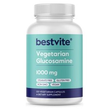 Vegetarian Glucosamine 1000mg 120 Vegetarian Capsules -No Stearates-No Fillers