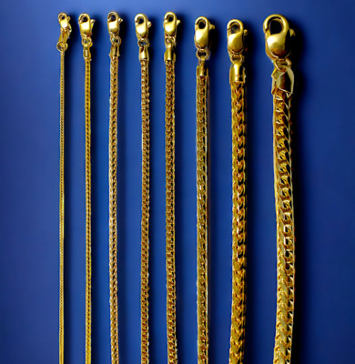 14K Yellow Gold SOLID Franco Round Box Necklace Chain Real Gold 1mm-6mm 16''-30''