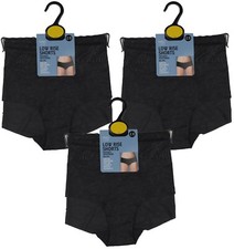 M S Womens Marks and Spencer Black Low Rise Shorts Knickers Size 18 RRP 24 zz