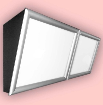 LED-Menüboard -Speisekarte geneigt 2 Fenster & Klapprahmen, Backlite 2500x600 mm