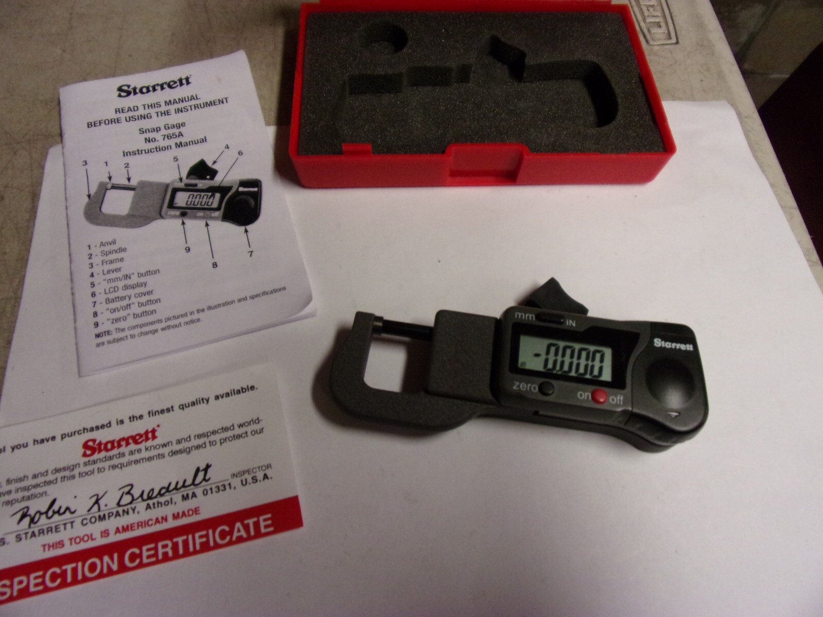 STARRETT 765A Electronic Snap Gage 01/2"/012.7mm. .0005"/.01mm. eBay