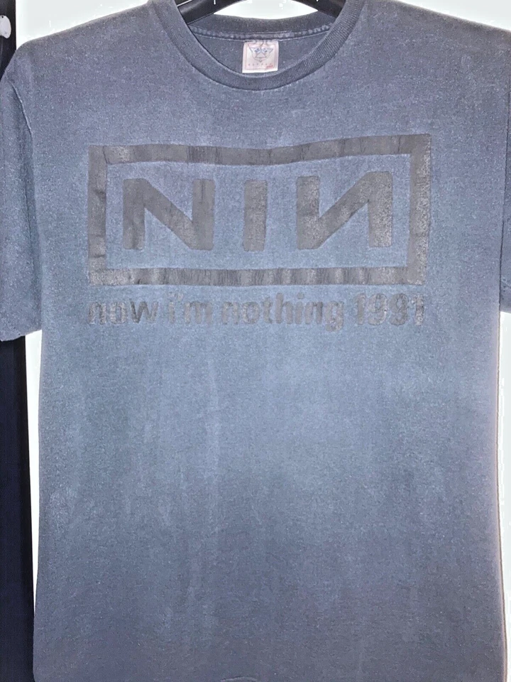 Camisa negra vintage NIN Nine Inch Nails "NOW I'M NOTHING" talla grande industrial Foto 2 de 4