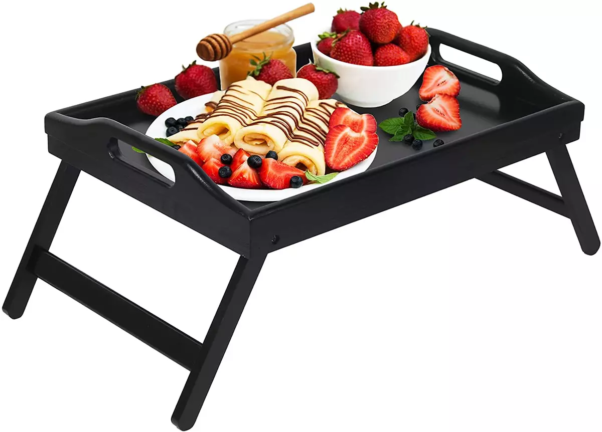Mesa Bandeja Bamb Para Comer De Desayuno En La Cama Mesita Con