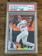 2020 Ben Baller MIKE TROUT 1 Chrome ORANGE Refractor 10/25 PSA 10 GEM MINT