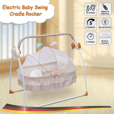 0-25Kg Big Space Electric Baby Crib Cradle Infant Rocker Auto Swing Bed Baby