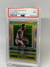 2019 Contenders Optic REFRACTOR PRIZM Bill Russell GOLD # /10 PSA 9 MINT POP 2