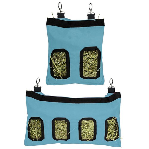 Rabbit Hay Feeder Bag Pet Rat Food Hanging Storage Slow Eating Feeding Pouch S/L - Picture 7 of 12