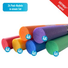 24x Poolnudeln 160cm Schwimmnudeln Set Aqua Fitness Wassergymnastik Schwimmhilfe