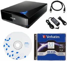 ASUS BW-16D1X-U 16x BD Blu-Ray Drive with USB 3.0  FREE 1pk 50GB BD-R DL MDisc