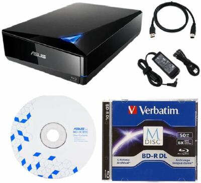 ASUS BW-16D1X-U 16x BD Blu-Ray Drive with USB 3.0 + FREE 1pk 50GB BD-R DL MDisc