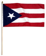 12x18 12"x18" Wholesale Lot of 3 Puerto Rico Rican Stick Flag wood staff