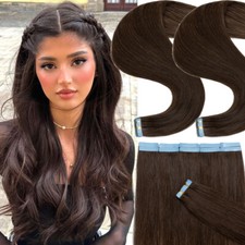 Invisible Tape In Hair Real Remy Human Hair Extensions Skin Weft Full Head 12-24