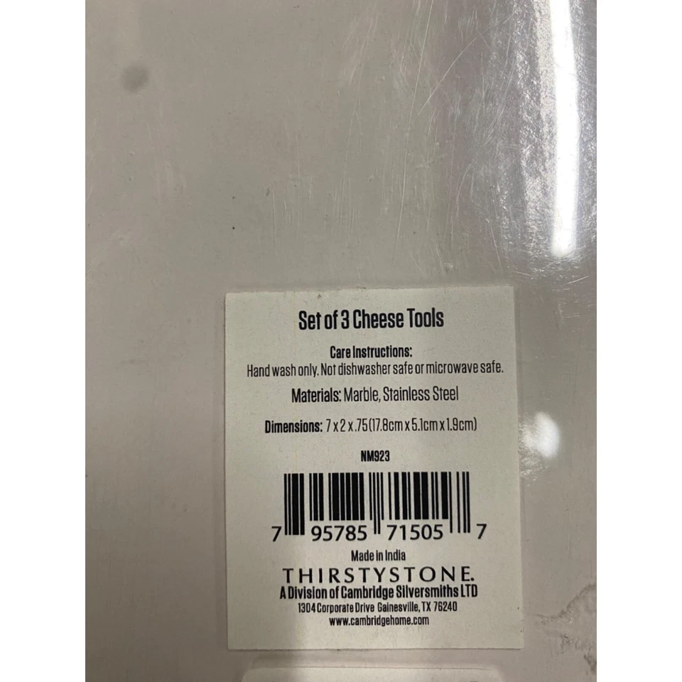 Juego de herramientas para queso Thirstystone con asas, 3 piezas de acero inoxidable (dorado/blanco) nuevo con caja Foto 2 de 2