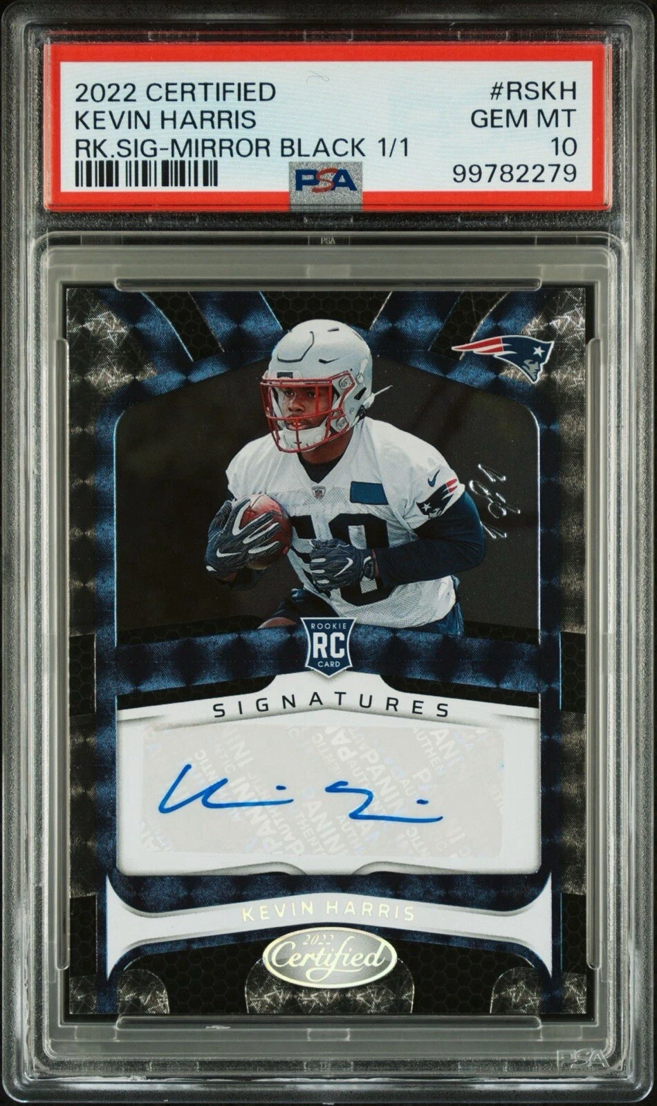 Kevin Harris Panini Certified Rookie Signatures #RSKH Mirror Black 1/1