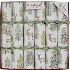 Robin Reed H5 Christmas 6pc 12" Party Crackers Sage Woodland 62412.PICCADILLY