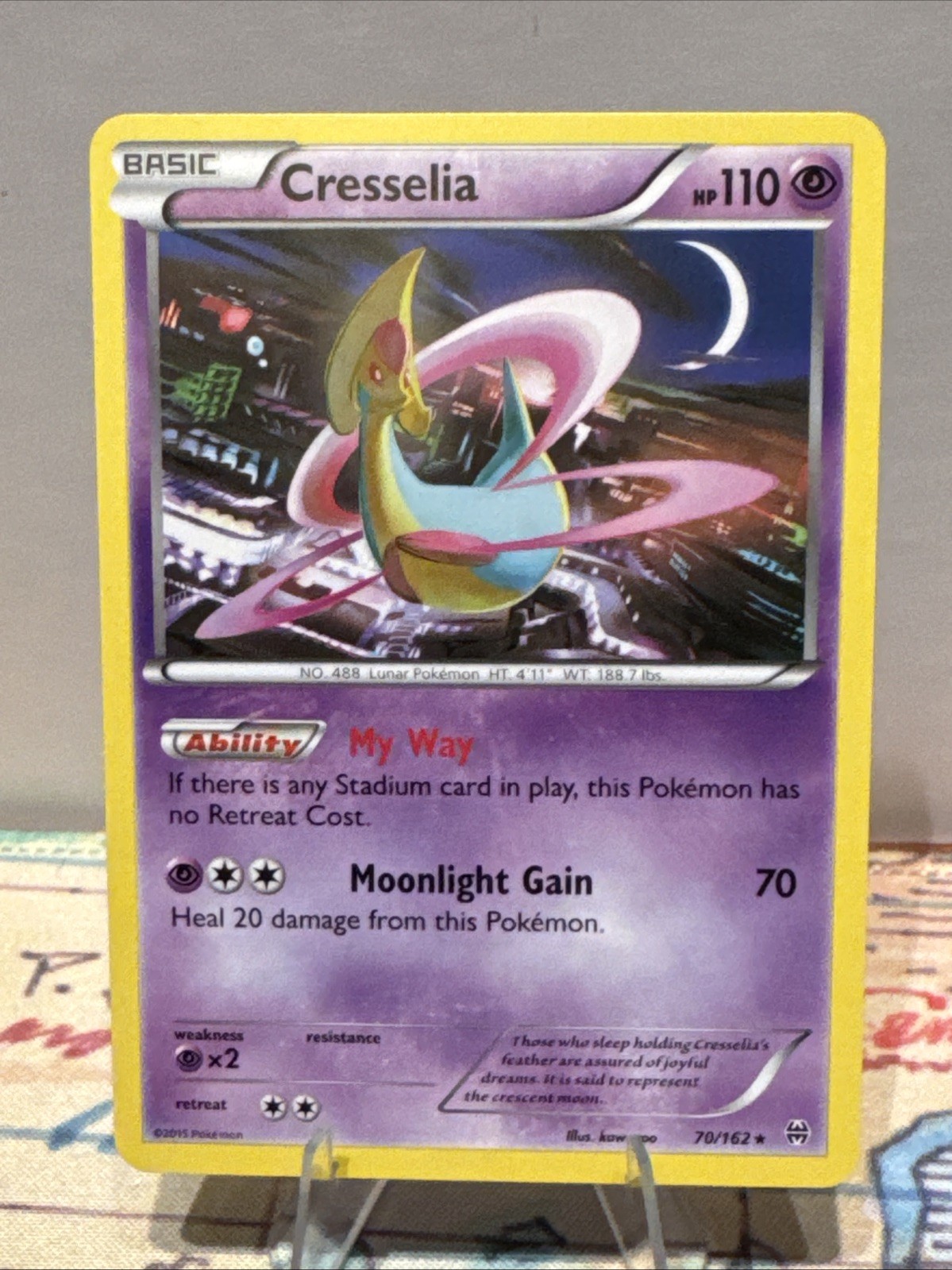 Pokémon TCG Cresselia Card 70/162 Rare XY: Breakthrough