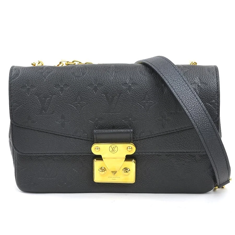 Vuitton — Auth LOUIS VUITTON Monogram Empreinte Marsau Shoulder Bag Black M46200 - 90211k
