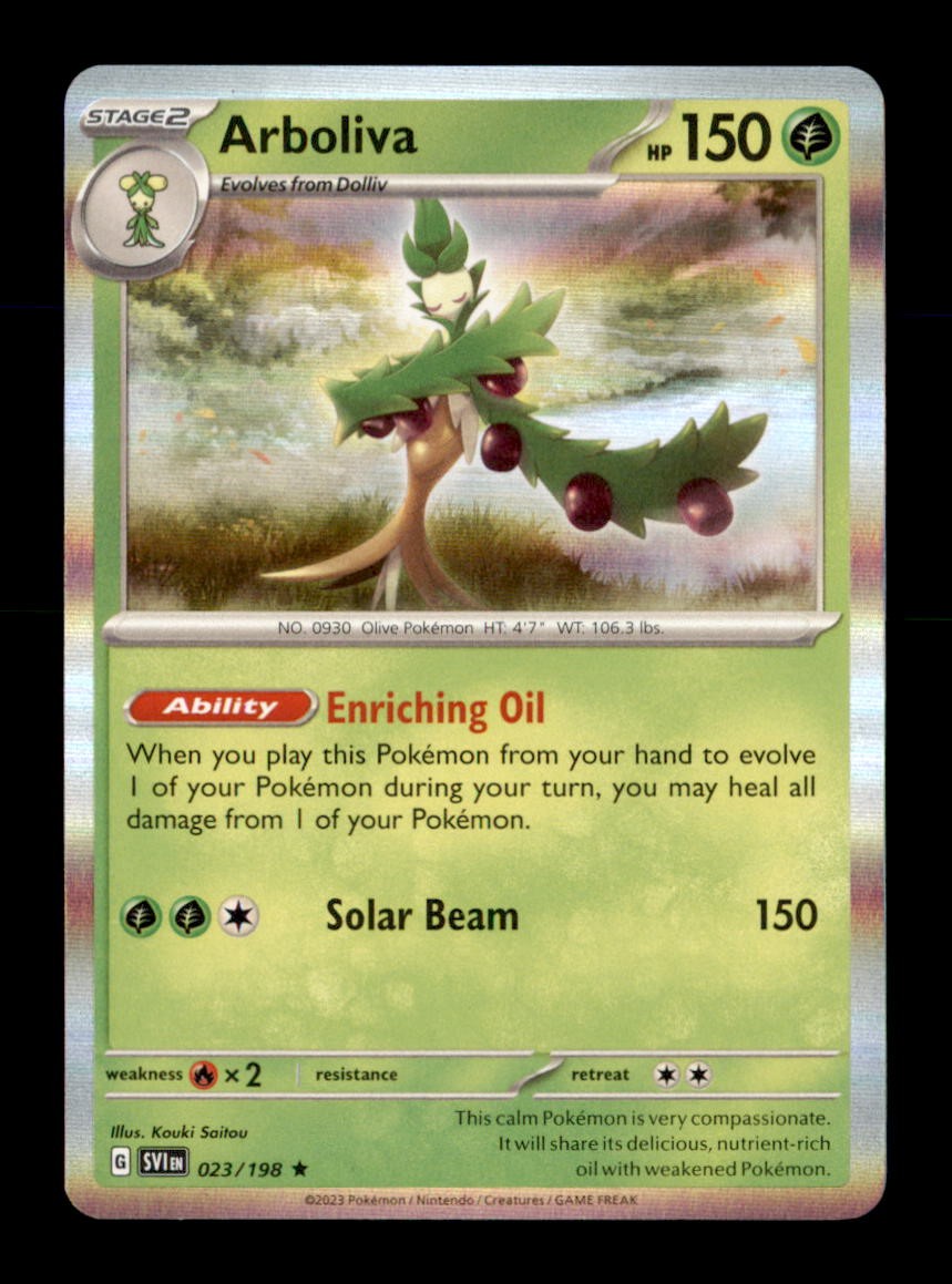 Arboliva 023/198 Rare Scarlet & Violet Pokemon Holo Near Mint