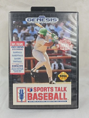 MLB Sports Talk Baseball Sega Genesis 1992 Complete in Box Vintage Game