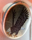 Vintage Signed JE Bald Eagle Inlay Sterling Silver Ring Size 12.5 . 18.6 Grams.