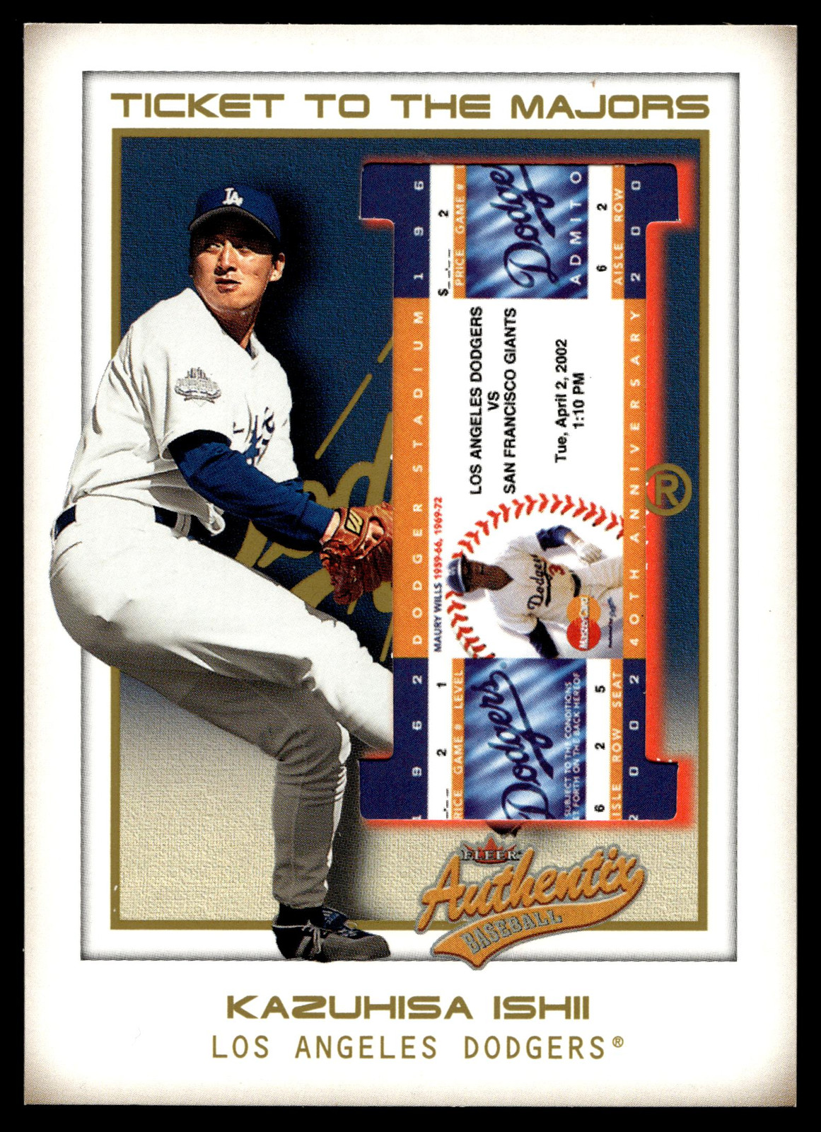 2002 Fleer Authentix #152 Kazuhisa Ishii Front Row #/250 RC