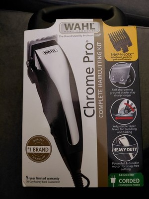 Wahl Chrome Pro, Corded Hair Clipper Kit for Men or Women, Black/Chrome - #9670-
