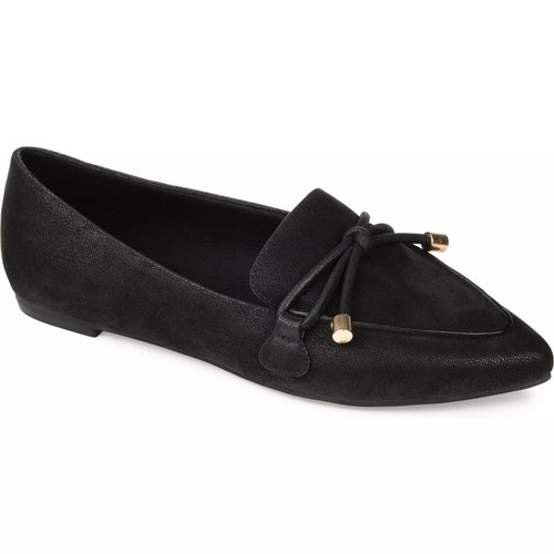 Journee Collection Women Muriel Pointed Toe Slip On Loafers Size US 7M Black