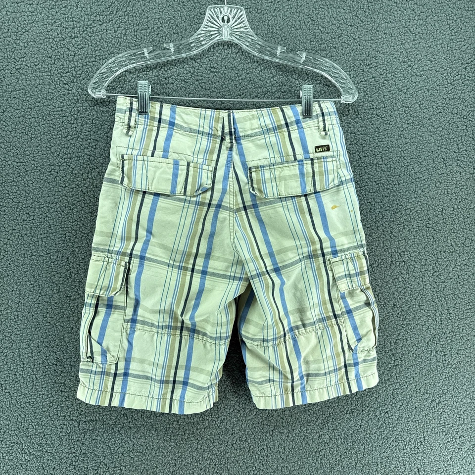 Bermudas a Cuadros Marfil Regular Vintage Levis Cargo Shorts Juveniles 14 Foto 2 de 4