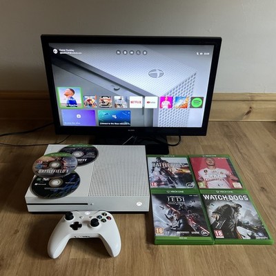 Microsoft Xbox One S 1TB Konsole & 7 Spiele Bundle voll funktionsfähig weiß