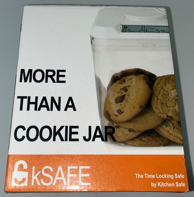 Original Kitchen Safe Time Locking Container White Lid Clear Base 3.5 qt 7.5'' ht
