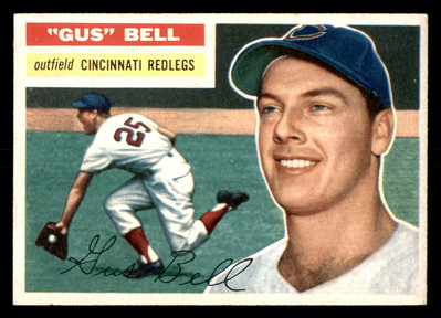 1956 Topps #162 Gus Bell Grey Back Light Crease