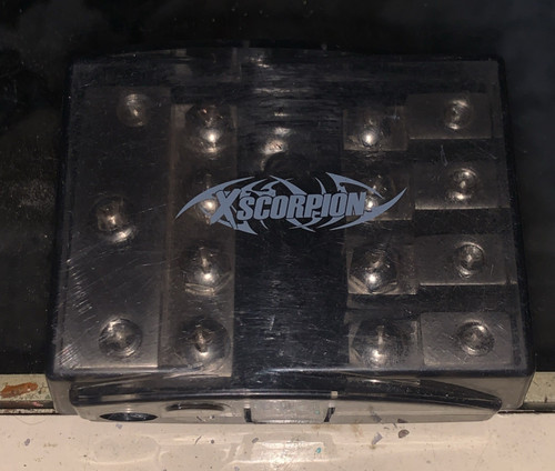 Xscorpion Car Audio Distribution Block 1 In-4 Out Gold Terminals Clear Cover