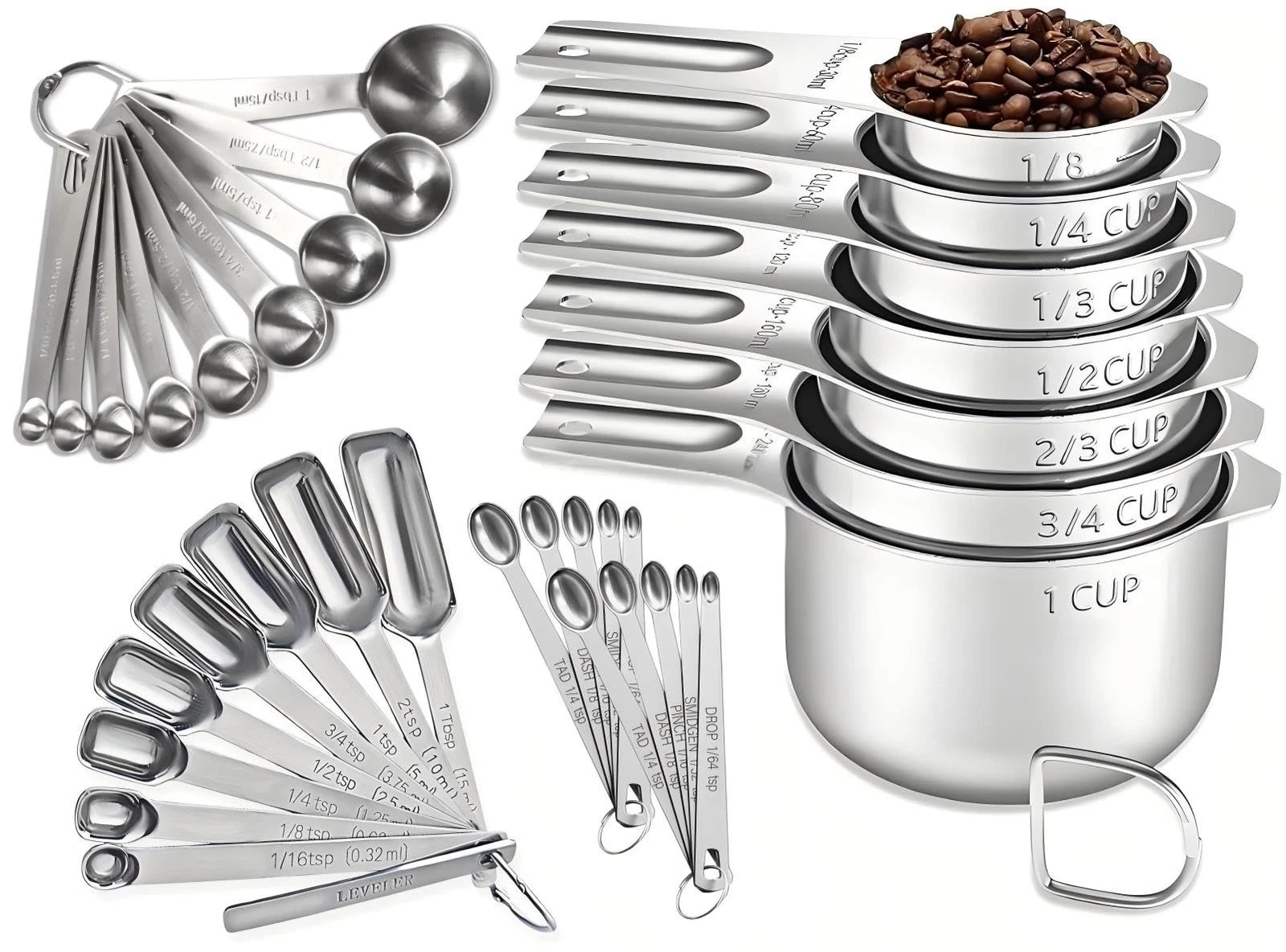 35PCS Stainless Steel Measuring Cups and Spoons Set, 7 Nesting Measuring Cups...
Opens in a new wind