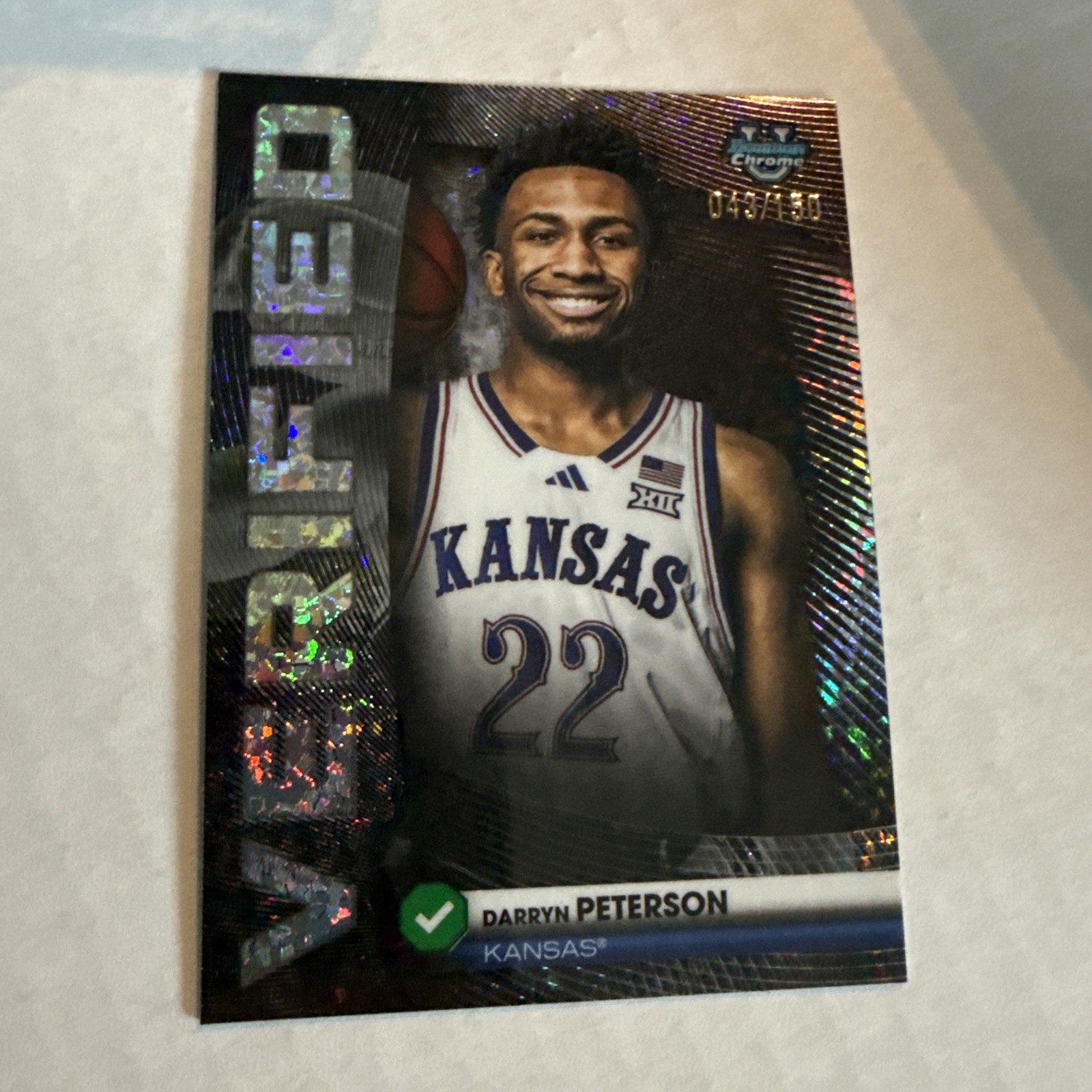 2025-26 Bowman Chrome Darryn Peterson Verified Mini Diamond /150 