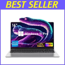 Fast Celeron N100 Laptop 16GB 512GB SSD Win 11 Pro