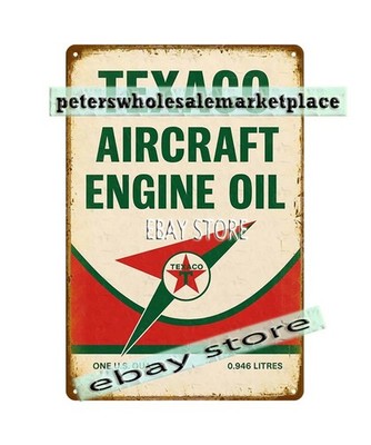 1940S TEXACO AIRCRAFT ENGINE OIL tin sign