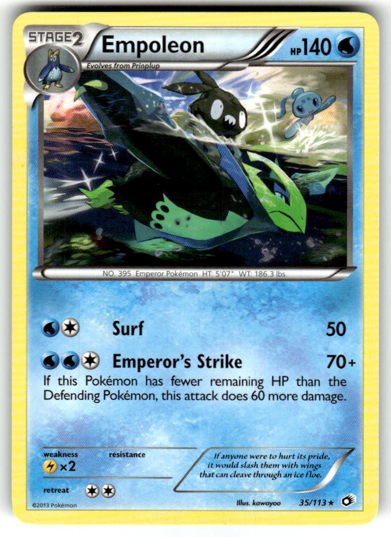 Pokemon 2013 Near Mint NM Empoleon 35/113 Legendary Treasures Rare Card