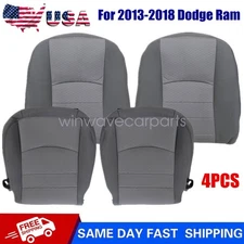 For 2013 2014 2015 Dodge Ram 1500 2500 3500 Both Side Cloth Seat Cover Gray