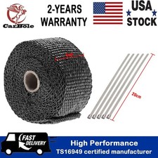 Titanium Pipe Wrap Exhaust Heat Manifold Header 2 X 5m Roll With 5pcs Tape Ties